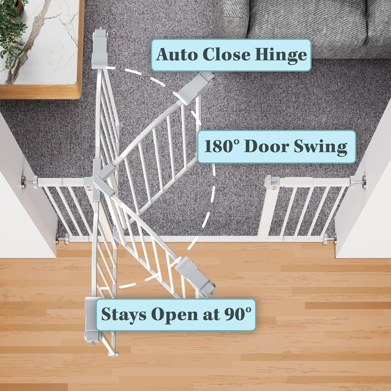 29-39.6" Baby Gate Auto Close Both Sides